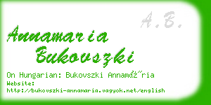 annamaria bukovszki business card